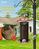 iBorn Bird Feeders for Outdoors, All Metal Mesh Tube, Holding Bird Seed for Outside Feeders,18cm Large Roof, Copper, 2.8lb(Seed is not Included) by CozyNest Decor