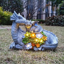 Solar Dragon Statue with LED Lights, Dargon Lover Gifts with Succulent and 6 LED Lights for Outdoor,Solar Dragon Decor for Yard, Garden and Patio, Unique Garden Statue for Mom Grandma by CozyNest Decor