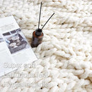 Maetoow Chenille Chunky Knit Blanket Throw （50×60 Inch）, Handmade Warm & Cozy Blanket Couch, Bed, Home Decor, Soft Breathable Fleece Banket, Christmas Thick and Giant Yarn Throws，Cream by CozyNest Decor
