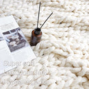 Maetoow Chenille Chunky Knit Blanket Throw （30×40 Inch）, Handmade Warm & Cozy Blanket Couch, Bed, Home Decor, Soft Breathable Fleece Banket, Christmas Thick and Giant Yarn Throws, Cream by CozyNest Decor