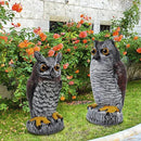 Hausse 2 Pack Fake Owl Decoy Bird Scarecrow Sculpture, Plastic Horned Owl Bird Deterrents with Yellow Claws, Garden Protectors, Large Nature Enemy Pest Repellent for Outdoor Garden Yard by GreenHaven Gardens