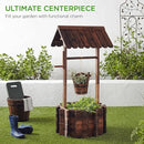 Best Choice Products Rustic Wooden Wishing Well Planter Outdoor Home Décor for Patio, Garden, Yard w/Hanging Bucket by GreenHaven Gardens