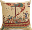 Charlotte Home Furnishings Bayeux Mare Throw Pillow Cover 16" x 16" – Medieval Ship Decorative Tapestry Cushion Case for Sofa, Couch, & Bed | Cotton Jacquard Woven in Europe | Insert Not Included by CozyNest Decor