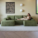 108" Sectional Couches for Living Room Modern Modular Sofa with L-Shape Couchs Upholstered Boneless Couch Deep Seat Sectional Couch with Chaise (Green, Left Facing Chaise+2Seaters+1Ottoman) by CozyNest Decor