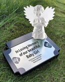 iStatue Solar Praying Cherub Angel Light with Fibre Optic Wings - 7.1'' Sympathy Remembrance Memorial Gift for Grave Ornaments Garden Decor (Kneeling Angel) by GreenHaven Gardens
