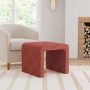 Modern Channel Pink Chenille Foot Stools Ottoman Home Décor, Soft Ottoman Foot Rest Chair for Bedroom and Living Room, Vanity Chair and Stool in Dressing Area, and Lounge by CozyNest Decor