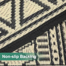 GAOMON Outdoor Rug Waterproof 8'x10', Reversible Outdoor Plastic Straw Rug, Boho Patio Rug, Indoor Outdoor Carpet, RV Mat Outside for Patio, Camp, Picnic, Balcony, Deck, Black/Coffee(Bohemia) by CozyNest Decor