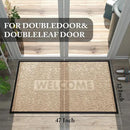 Yimobra Door Mat Indoor Outdoor Entrance, Non Slip Welcome Front Doormats, Heavy Duty Rubber Backing, Stain and Fade Resistant, Low Profile, Easy Clean Patio Garage Floor Mats, 47 x 32, Beige by CozyNest Decor