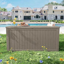 182 Gallon Deck Box Waterproof, UV Resistant Resin Outdoor Storage Box with Hydraulic Rod, Lockable Design and Enhanced Durability for Patio, Garden, and Poolside Use by CozyNest Decor