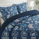 NEWLAKE Quilt Set Queen Size, Bedspread Sets Blue Botanical Floral Patterns, Reversible Quilt Bedding Set Lightweight and Breathable for All Seasons, Soft Quilted Bedspread with 2 Pillow Shams by CozyNest Decor