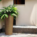 KOL 28" H. Tall Metal Cone Planters with Inner Pots 2-Pack, Bronze Hand-Hammered Large Decor Planter for Deck, Patio, Porch - Handcrafted Flower Pot - with Water Level Indicator - Indoor Outdoor Use by GreenHaven Gardens