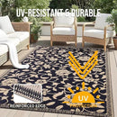 OLANLY Waterproof Outdoor Rug 5x8 ft, Outdoor Plastic Straw Rug with Flower Pattern, Reversible RV Mat for Patio, Camping, Balcony, Deck, Backyard, Black & Beige by CozyNest Decor