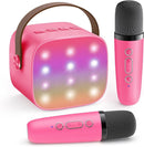 YLL Mini Karaoke Machine for Kids Toys, Portable Bluetooth Speaker with 2 Wireless Microphones, Birthday Gifts for Girls 3, 4, 5, 6, 7, 8, 9, 10, 11, 12+ Years Old Toddler Teens (Hotpink) by TinyTreasures Baby Boutique