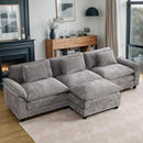 URRED Modular Sectional Sofa Comfy Cloud Couch, Modern Chenille Sofa Sleeper Deep Seat Couches with Ottoman/Pillows for Living Room (Gray, 117''- L Shape) by CozyNest Decor