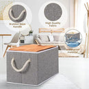 Yawinhe Foldable Storage Basket 5-Pack, Large Fabric Bins with Rope Handle, Used for Organizing Shelves, Closets, Clothes, 12.99''Lx9.05''Wx7.87''H, Grey by CozyNest Decor