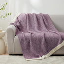 Snuggle Sac Buttery Purple Throw Blanket for Couch, Reversible Super Soft Knitted Blankets, Warm Cozy Knit Fuzzy Plush Lightweight Throws Dupes for Sofa, Bed, Picnic, Purple, 50 x 70 inches by TinyTreasures Baby Boutique