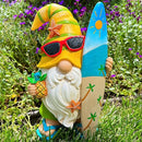 Mood Lab Garden Gnome - Surfer Gnome Figurine - 9.1 Inch Tall Funny Lawn Statue - for Outdoor & House Decor by GreenHaven Gardens