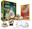 NATIONAL GEOGRAPHIC Break Open 4 Geodes Science Kit – Includes Goggles and Display Stand - STEM Science Gift for Boys and Girls, Break Your Own Geodes with Crystals (Amazon Exclusive) by TinyTreasures Baby Boutique