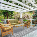 GENIMO Outdoor Rug Waterproof for Patio Decor, 5'x8' Reversible Plastic Straw Area Carpet, Camping Outside Mat for Outdoor, RV, Deck, Camper, Balcony,Picnic Grey & White by CozyNest Decor