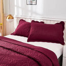 MarCielo 3-Piece 100% Cotton Oversized Bedspread Lightweight Quilt Coverlet Embroidery Farmhouse Bedding Set T0 (Wine Burgundy, Oversized King (118"x106")) by CozyNest Decor