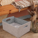 Welaxy Storage Baskets Collapsible Felt Storage bin Foldable Shelf Drawers Organizers for Kids Pet Toys magazine Books Clothes Closet Cabinet decluttering (Oatmeal +Gray) by TinyTreasures Baby Boutique
