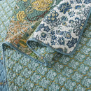 NEWLAKE Cotton Patchwork Bedspread, 3-Piece Bedding Quilt Set with Real Stitched Embroidery, Reversible Matelasse Bed Coverlet Set,Green Farmhouse Garden,Twin Size by CozyNest Decor