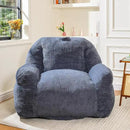 Bean Bag Chair, Faux Fur Bean Bag Chair for Adults, Fluffy and Comfy Bean Bags with Filler, Bean Bag Sofa Chair for Reading, Gaming, Stuffed High-Density Foam, Grey by CozyNest Decor