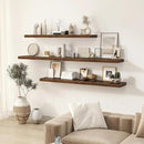 Fun Memories 72 Inch Floating Shelves for Wall 2 Pack Shelves for Bedroom|Kitchen|Bathroom 72 x 9.3 Inch Wood Floating Shelf with Invisible Brackets for Books|Storage|Decor, Rustic Brown by CozyNest Decor