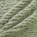WESHIONGOO Chunky Knit Blanket Throw 40"×40" Knit Throw Blanket for Couch Bed Throw Blanket with Jumbo Chenille Yarn Thick 100% Handmade (Sage Green) by CozyNest Decor