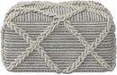 SIMPLIHOME Cowan Contemporary Square Pouf in Grey, Natural Handloom Woven for the Living Room, Bedroom and Kids Room by CozyNest Decor
