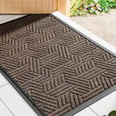 Mibao Front Door Mat Outside Entrance, Durable Outdoor Indoor Mat, Low Profile Heavy Duty Doormat, Non-Slip, Traps Dirt and Moisture, Easy Clean Patio Porch Entryway Mat, 17" x 29.5", Brown by CozyNest Decor