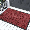 Yimobra Welcome Mat Outdoor Indoor, 29.5x17 Waterproof Door Mat Outside Entrance, All-Weather Non Slip Doormat, Low-Profile Front Door Mat, Porch and Patio Entryway Mat, Wine Red by CozyNest Decor