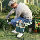 SONGMICS Garden Kneeler and Seat, Multifunctional Garden Kneeling Bench, Gardening Gifts for Women Men, Folding Gardening Stool, with 2 Tool Bags, 6-Inch Wide Kneeling Pad, Dark Green UGGK50L by GreenHaven Gardens