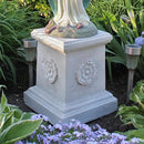 Design Toscano English Rosette Indoor/Outdoor Sculptural Garden Plinth Base Statue Riser, Large 13 Inch Tall, Cast Stone Resin, Antique Stone Finish by GreenHaven Gardens