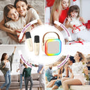 Mini Karaoke Machine for Kids Adults, Kids Toys Karaoke Microphone Singing Speaker, Karaoke Player with 2 Wireless Mic Party, Birthday Gifts for Girls Ages 4, 5, 6, 7, 8, 9, 10, 12+ Years Old(Beige) by TinyTreasures Baby Boutique