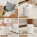 Ottoman with Storage Set of 2, Velvet Storage Ottoman, Upholstered Sponge Vanity Stool Support 300lbs, Multifunctional Coffee Table Foot Rest Ottomans for Living Room Bedroom, White by CozyNest Decor