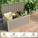 320 Gallon Outdoor Storage Box Waterproof, UV Resistant Resin Deck Box with Hydraulic Rod, Lockable Design and Enhanced Durability for Patio, Garden, and Poolside Use by CozyNest Decor