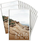 Haus and Hues 24x36 White Oak Wood Picture Frames Set of 25 - Premium Bulk Picture Frames 24x36 Bundle - Elegant Gallery Wall Frame Set for Posters, Art Display - Ideal for Wall Decor in Home & Office by CozyNest Decor
