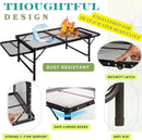 Folding Table w/ Carry Bag, Paper Towel Holder, Garbage Holder, Wing Panels, 3x2 FT Foldable Table for Portable Grill, Picnic, Outdoor, Beach, Small Folding Table Adjustable Height,Camping Table, BBQ by GreenHaven Gardens
