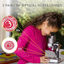 NATIONAL GEOGRAPHIC Dual LED Kids Microscope - 50+ pc Science Kit with 10 Prepared Slides & 10 DIY Blank Slides, Biology Experiment Activity, Microscope Kit for Kids 8-12 (Amazon Exclusive) by TinyTreasures Baby Boutique