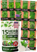 HOME GROWN 15 Herb Seeds for Planting 4,500+ Non-GMO Heirloom Seeds | Extra Large Variety Pack Herb Kit – Indoor Outdoor & Hydroponic | Culinary Seed Set | Grow Your Own Herbs | Gardening Gift by GreenHaven Gardens