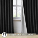 RAIN CITY Black Blackout Curtains Back Tab 2 Panels 70x90 by CozyNest Decor
