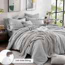 Monbix King Size Comforter Set, Grey Bed Set Reversible, King Size Comforter Set 7 Pieces, Cationic Dyeing Bed in a Bag with Comforter, Sheets, Pillowcases & Shams by CozyNest Decor