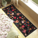 Rug Runners 2x6, Floral Washable Kitchen Rugs for Hallways Area Rugs, Non Slip Long Rug Low Pile Entrance Doormat, Flower Carpet for Kitchen, Entryway Indoor, Bedroom, Bathroom, Laundry, Black by TinyTreasures Baby Boutique