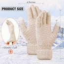 Geyoga 2 Pairs Women's Winter Touch Screen Gloves Soft Warm Fleece Lined Knit Elastic Cuff Winter Texting Gloves by TinyTreasures Baby Boutique