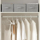 Linen Folding Storage Bins, 3 Pack Large Storage Baskets, Washable, Clothing Storage Bins with Handle, Closet Organizer for Storage Sweater,Sheets(dark grey, 16"x9½"x6¾") by CozyNest Decor