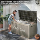 YITAHOME 260 Gallon XXL Large Deck Box, Outdoor Resin Storage Box, Lockable Storage Container for Patio Cushions, Furniture, Garden Tools, Water Resistant (Brown) by CozyNest Decor