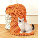 Admitrack Chunky Knit Blanket Throw, 100% Hand Knit Chenille Throw Blanket for Sofa & Home Decor, Soft and Cozy Knitted Throw Blankets (Orange, 51"x63") by CozyNest Decor