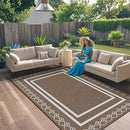 Outdoor Patio Rug, Outside Rectangular Carpet, Moroccan Geometric Rugs, Washable Large Indoor Outdoor Rug 8x10 Mats for RV, Picnic, Backyard, Deck, Balcony, Porch, Beach by CozyNest Decor