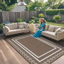 Outdoor Patio Rug, Outside Rectangular Carpet, Moroccan Geometric Rugs, Washable Large Indoor Outdoor Rug Mats for RV, Picnic, Backyard, Deck, Balcony, Porch, Beach 5'x8' by GreenHaven Gardens